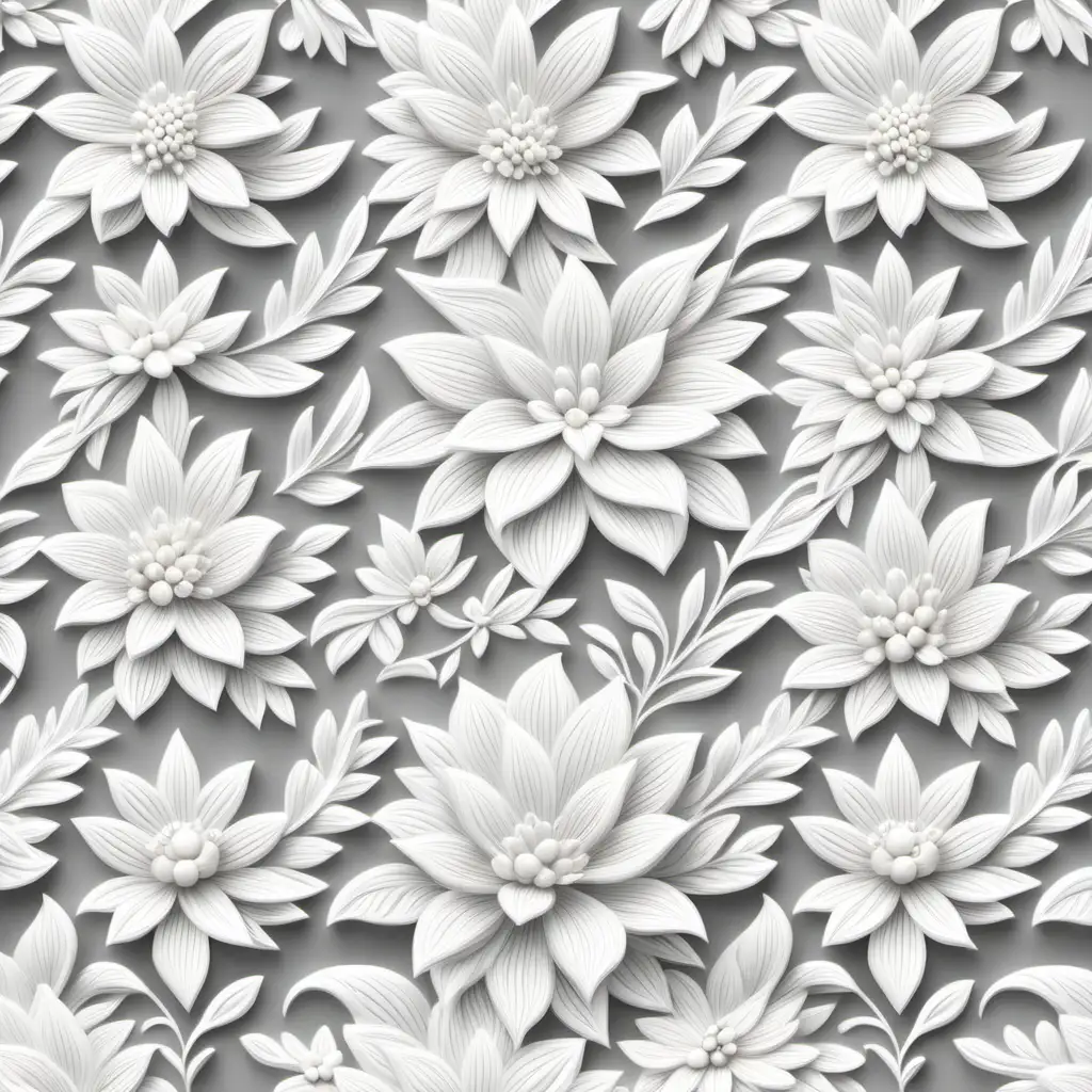 Elegant White Floral Pattern on Vintage Lace Background