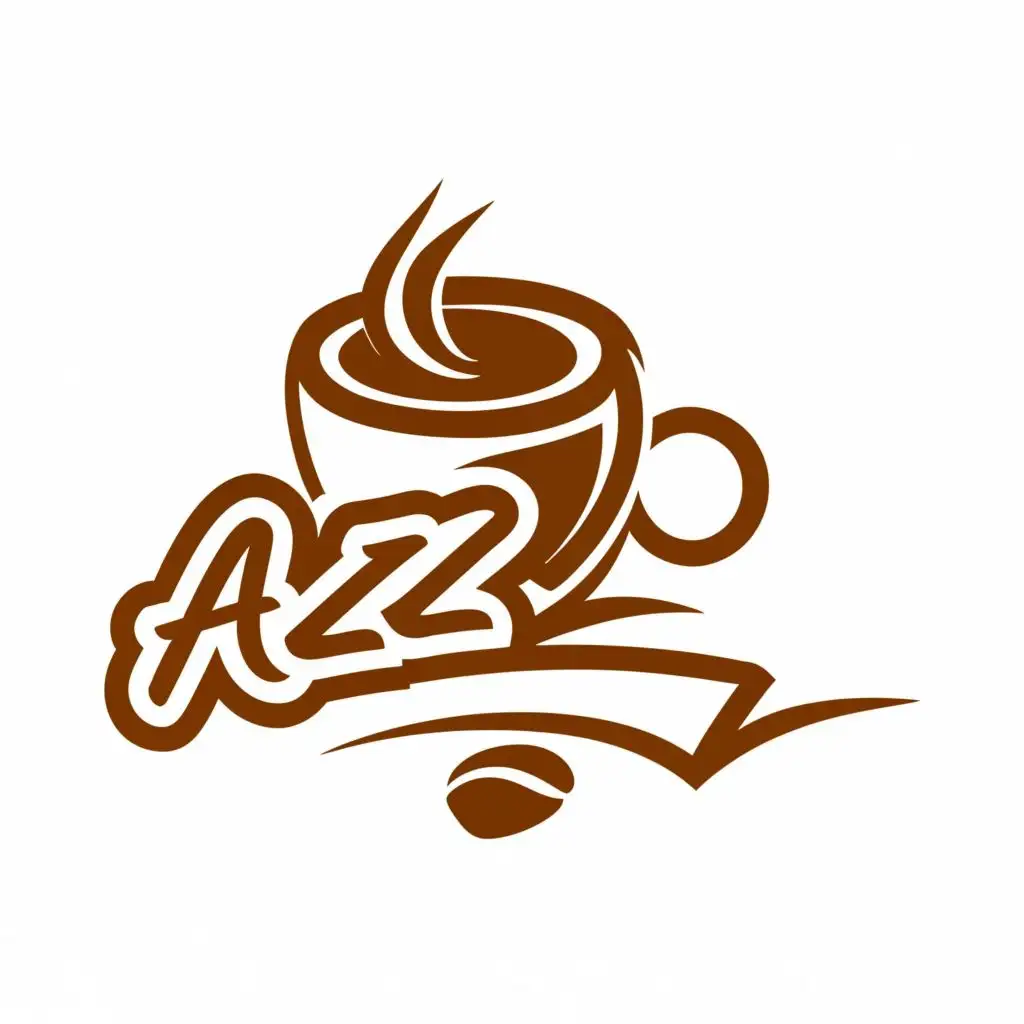 logo, coffee, with the text "AZR", typography