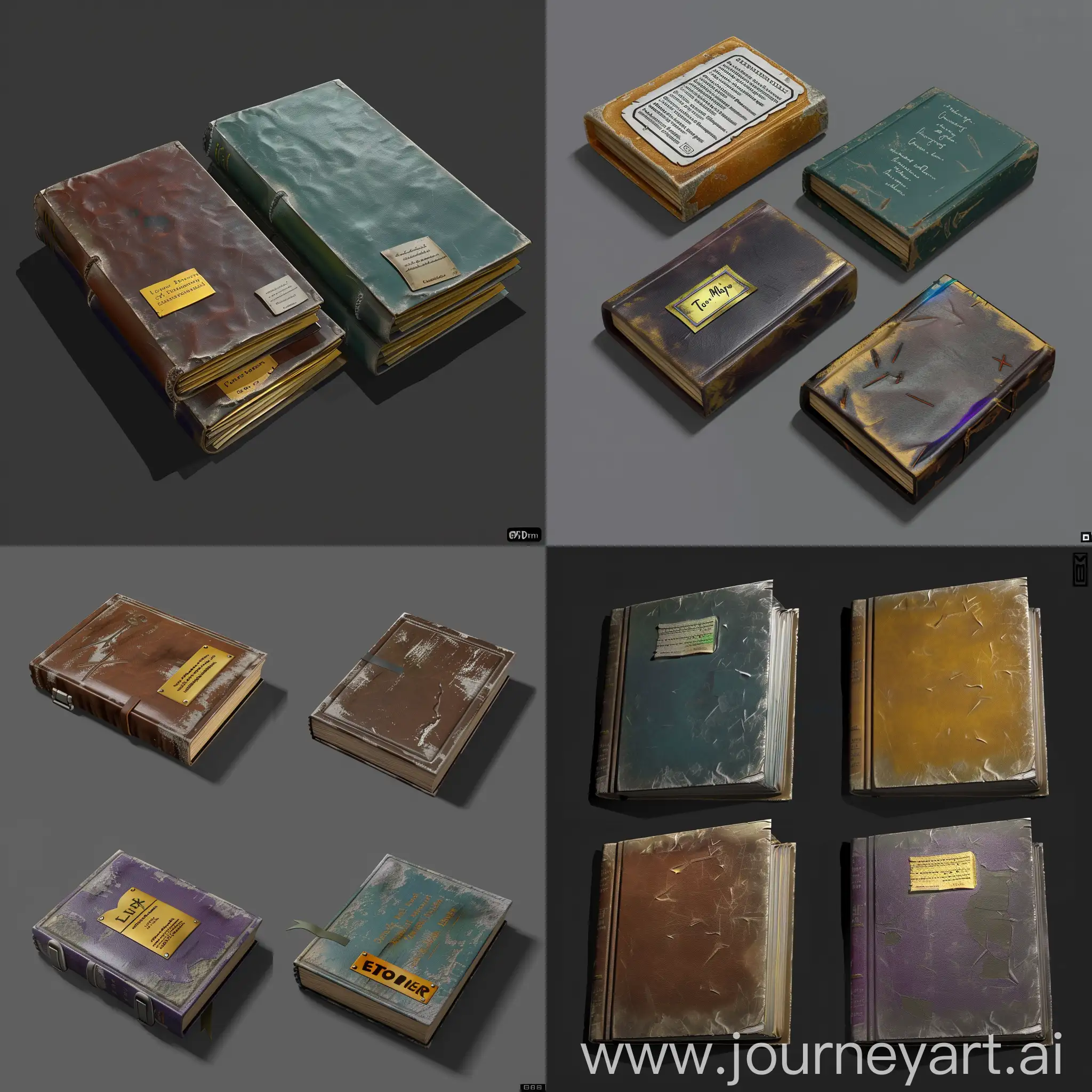 Vintage-Leatherbound-Books-Stack-in-Realistic-3D-Blender-Style