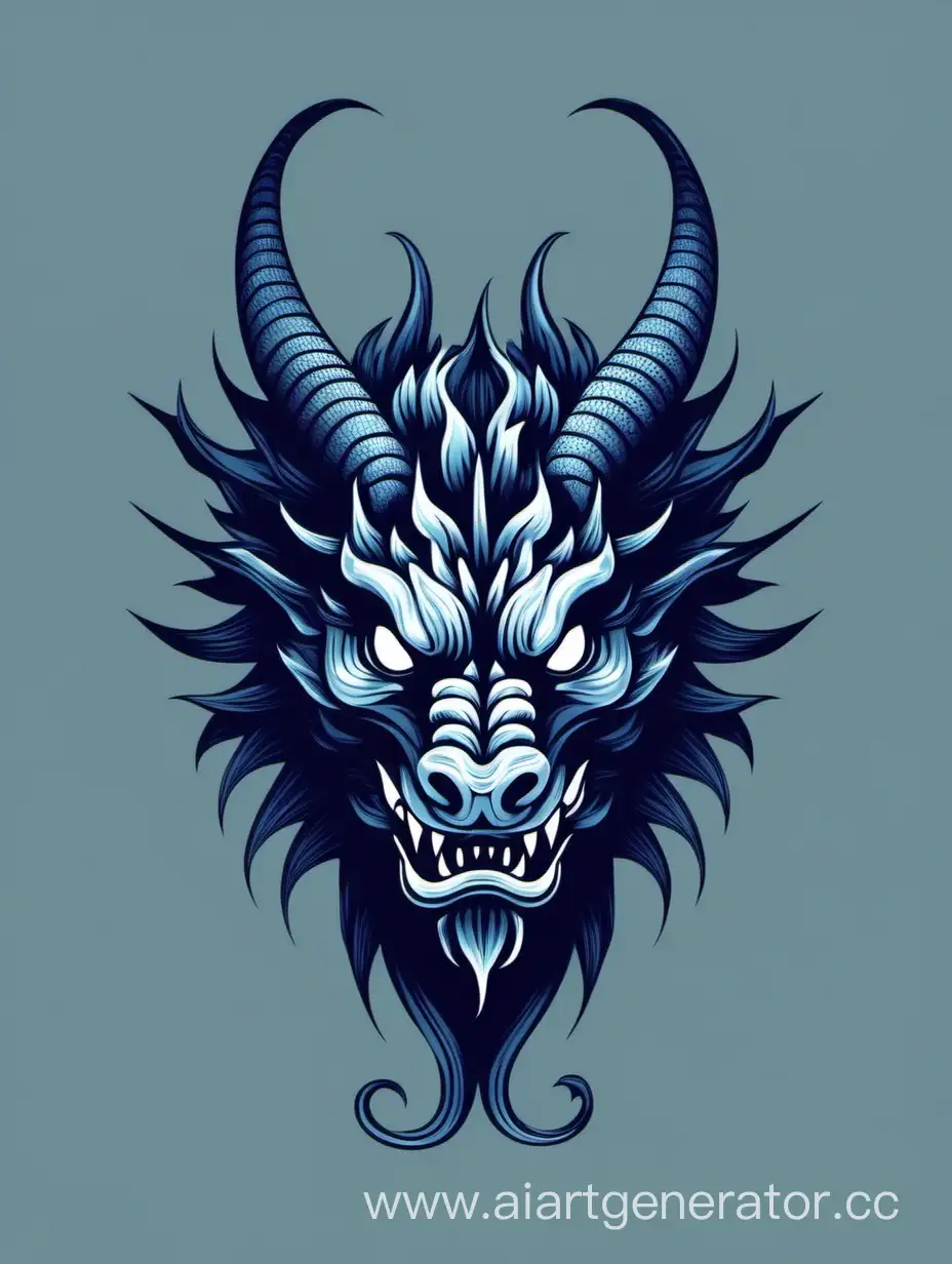 Minimalist-Blue-Chinese-Dragon-Head-on-Dark-Background