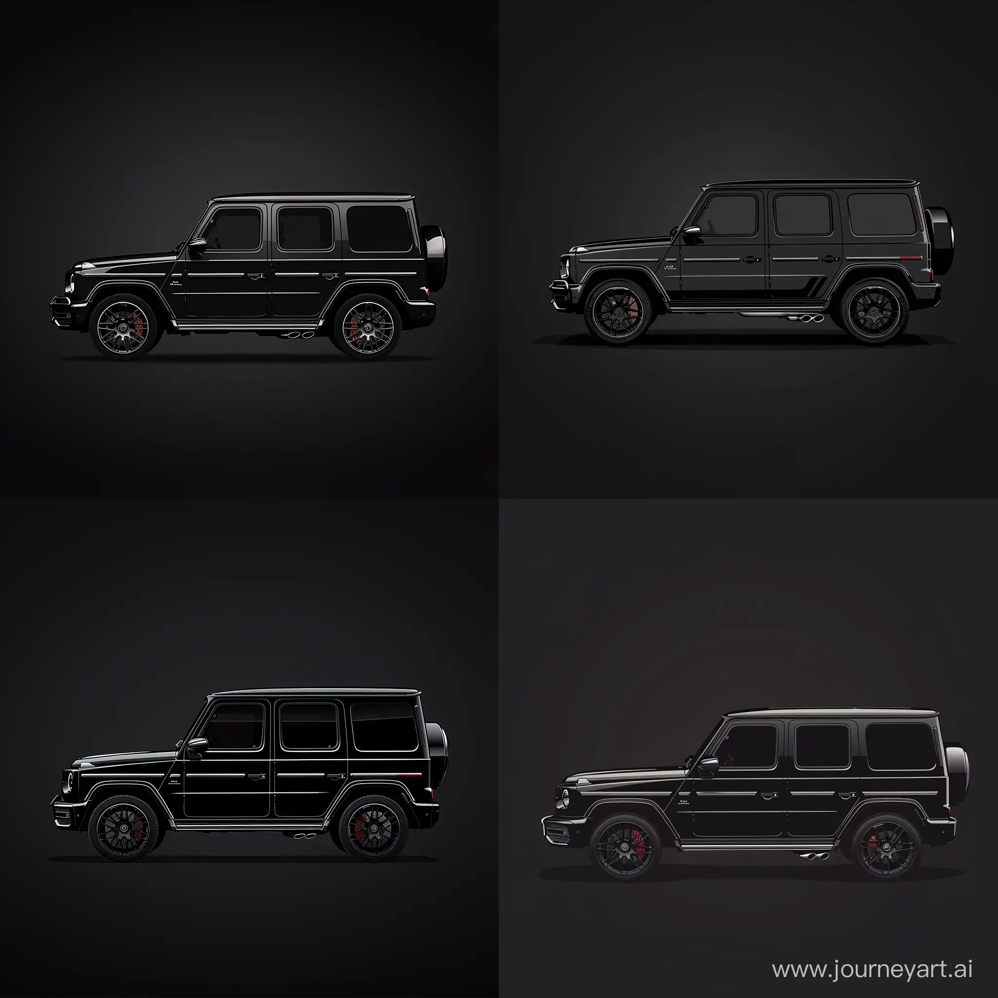Minimalist-2D-Illustration-Mercedes-Benz-G63-Black-Car-on-Simple-Dark-Background