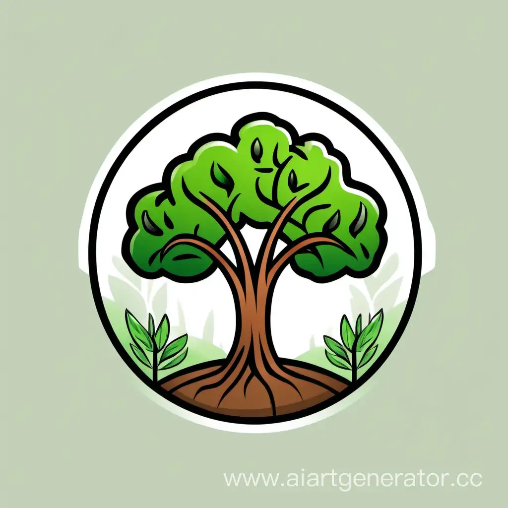 Нарисуй логотип компании, которая занимается посадкой и продажей деревьев.