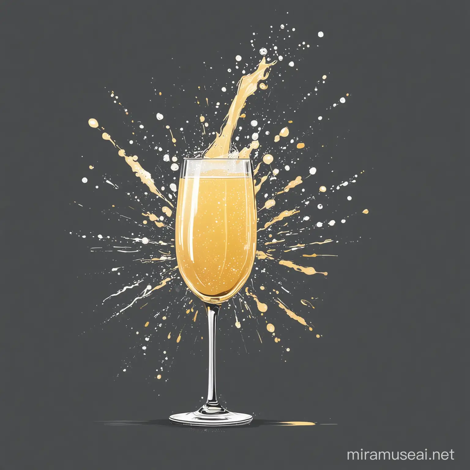 Celebratory Victory Champagne Splash Vector Illustration