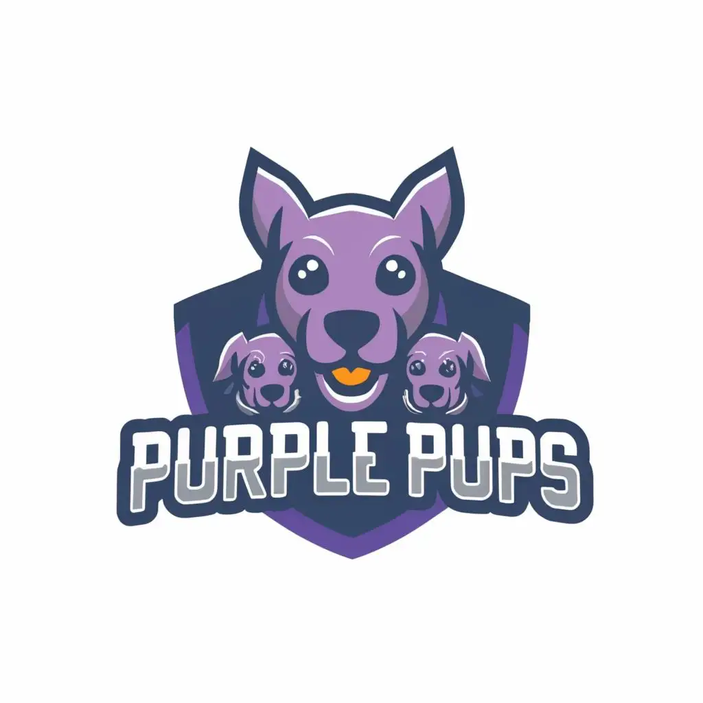 logo, Dog, with the text "Purple Pups", typography, be used in Animals Pets industry