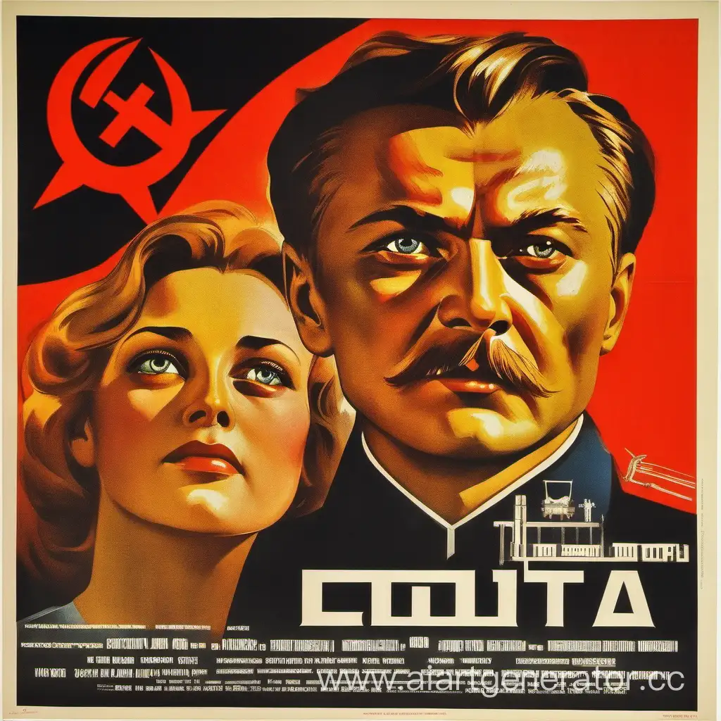 Vintage-Soviet-Movie-Poster-Featuring-Bold-Propaganda-Imagery