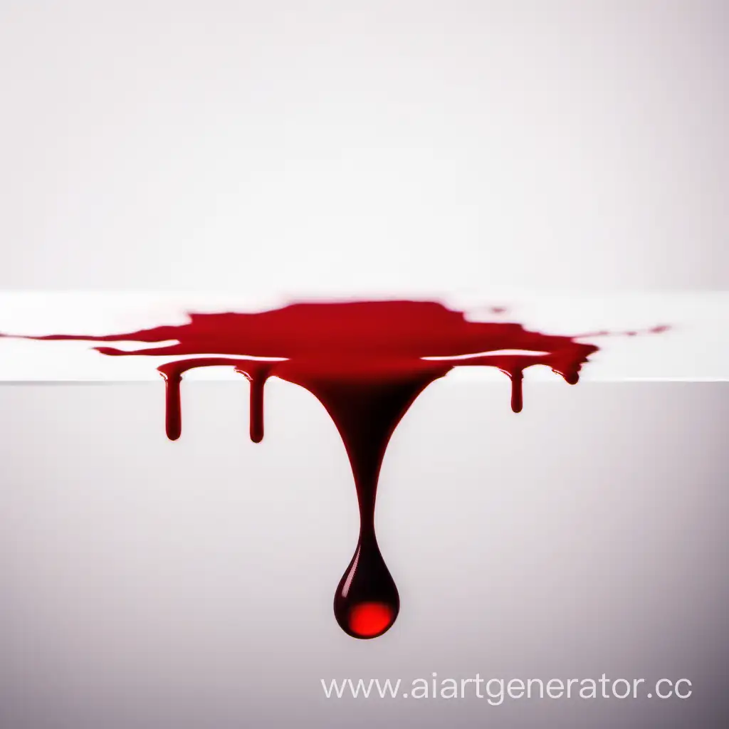 Blood-Drop-Falling-into-Red-Puddle-on-White-Background