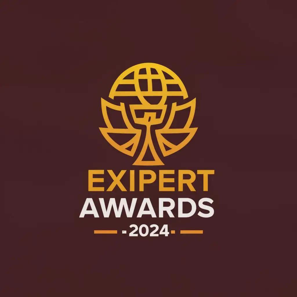 a logo design,with the text "Global Expert AWARDS - 2024", main symbol:1. THE ELEMENT THAT SHOULD BE USED IN THE LOGO Statuette, the element that shows the best MUST BE ONLY THE STATUETTE
2. Male and female expert bloggers who blog as experts on Instagram
Business, Beauty, Health, Education, Finance, Psychology, Jurisprudence - all areas are included
3. LOGO COLORS: Fire color, dark serial background (or white background - depending on the design and color palette used),Minimalistic,clear background