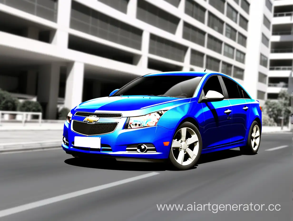 Sleek-2013-Blue-Chevrolet-Cruze-Sports-Car-in-Action