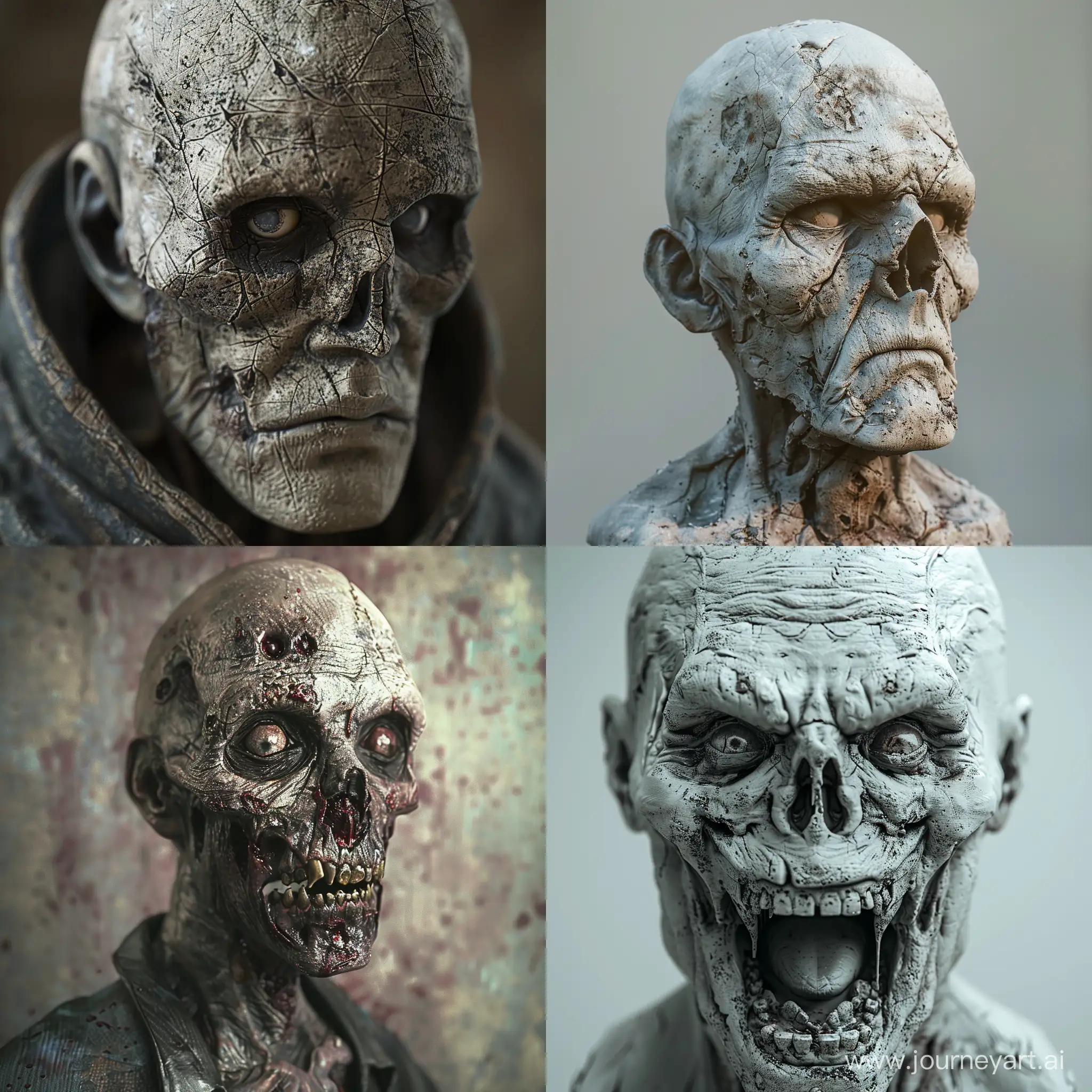 Game 3D concept of the face of the undead in realism in traditional Russian style.