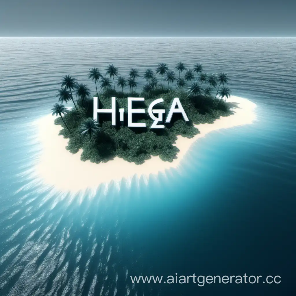 Чтобы было написано Heqa vibe, что бы было в голубых тонах и ещё чтобы там был остров и вода