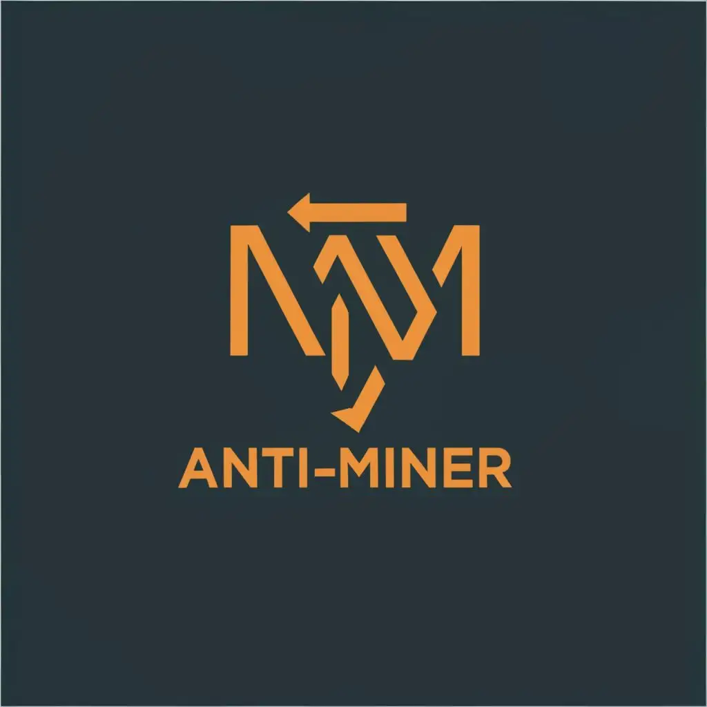 logo, AM, with the text "Anti-miner", typography, be used in Internet industry