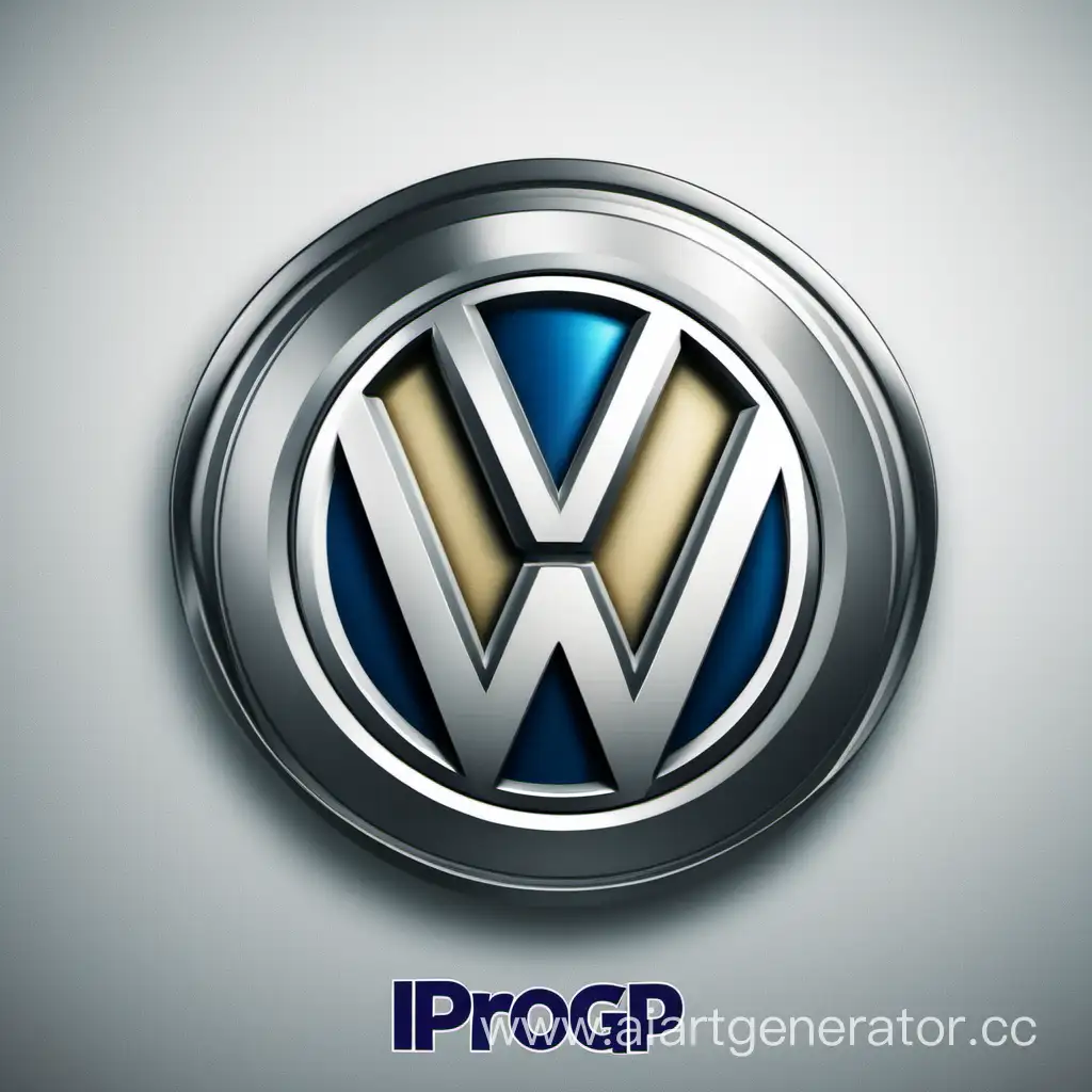 логотип со словами iProgPro, VAG, эмблема фольцваген