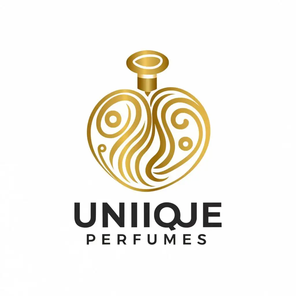 a logo design,with the text "unique perfumes", main symbol:perfume,Moderate,clear background