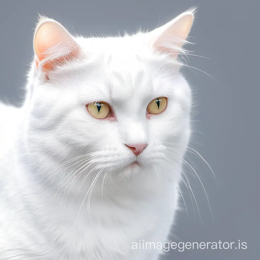 Elegant-White-Cat-Posing-Gracefully-in-Sunlit-Garden
