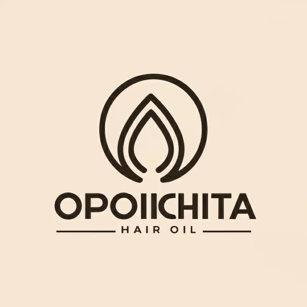 a logo design,with the text "Oporichita", main symbol:Natural Hair Oil,Minimalistic,clear background