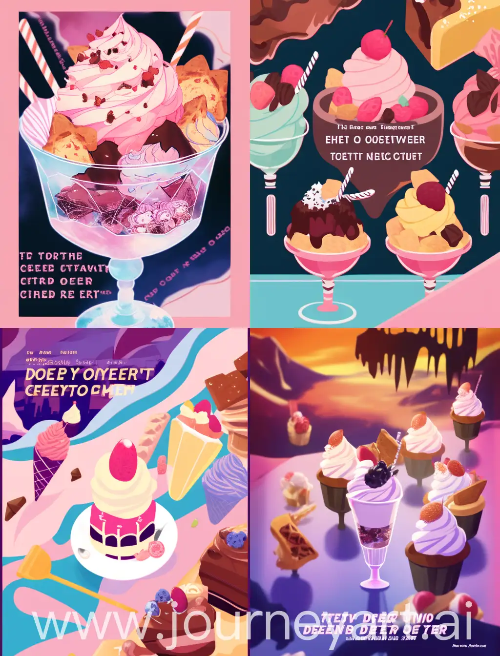 give me a aesthetic poster with some desserts and the quote"There is no better way to bring people together than with desserts"
