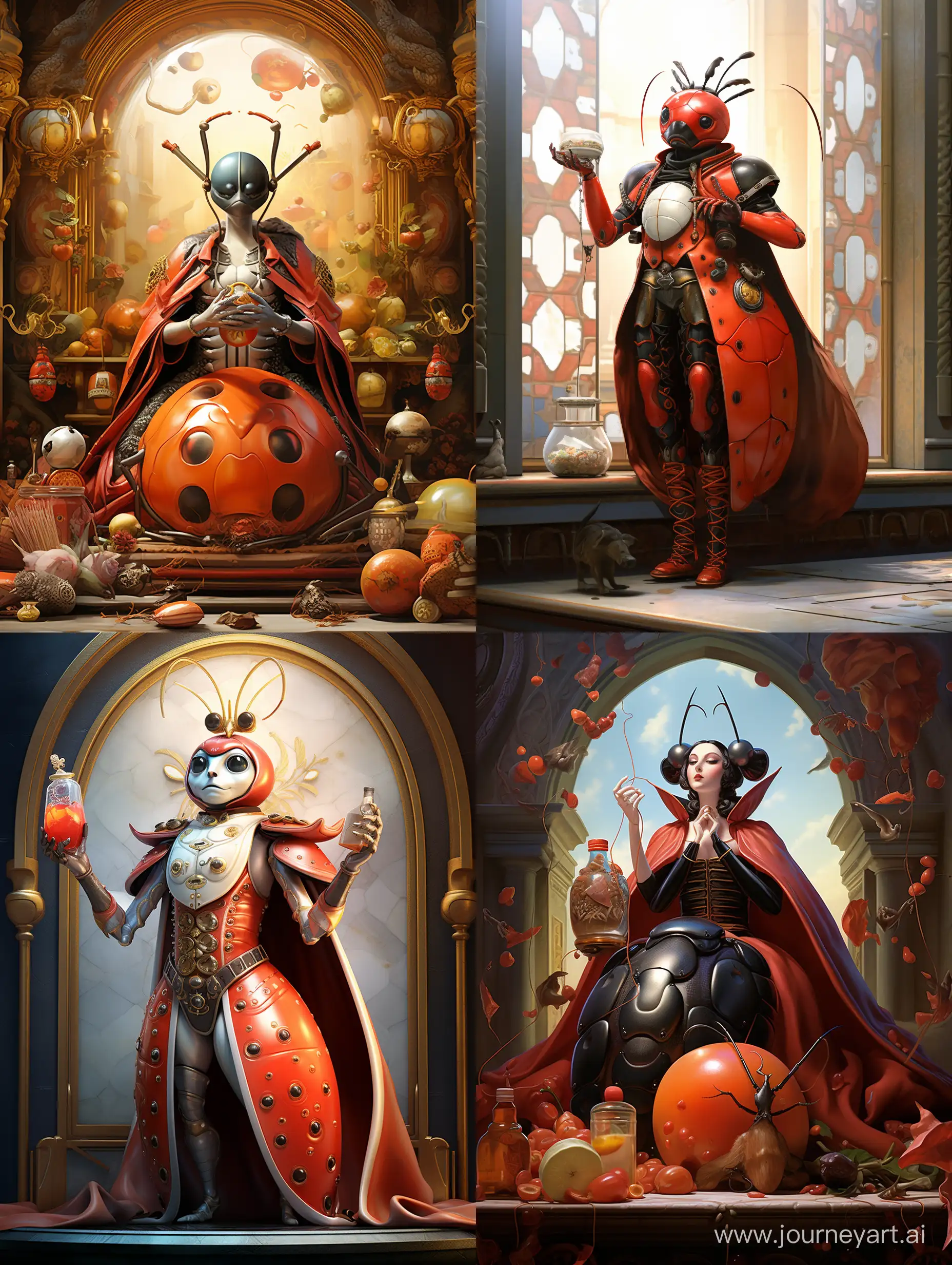 Exquisite-Ladybug-Statue-Holding-Perfume-Detailed-and-Realistic-CG-Art-by-Greg-Hildebrant