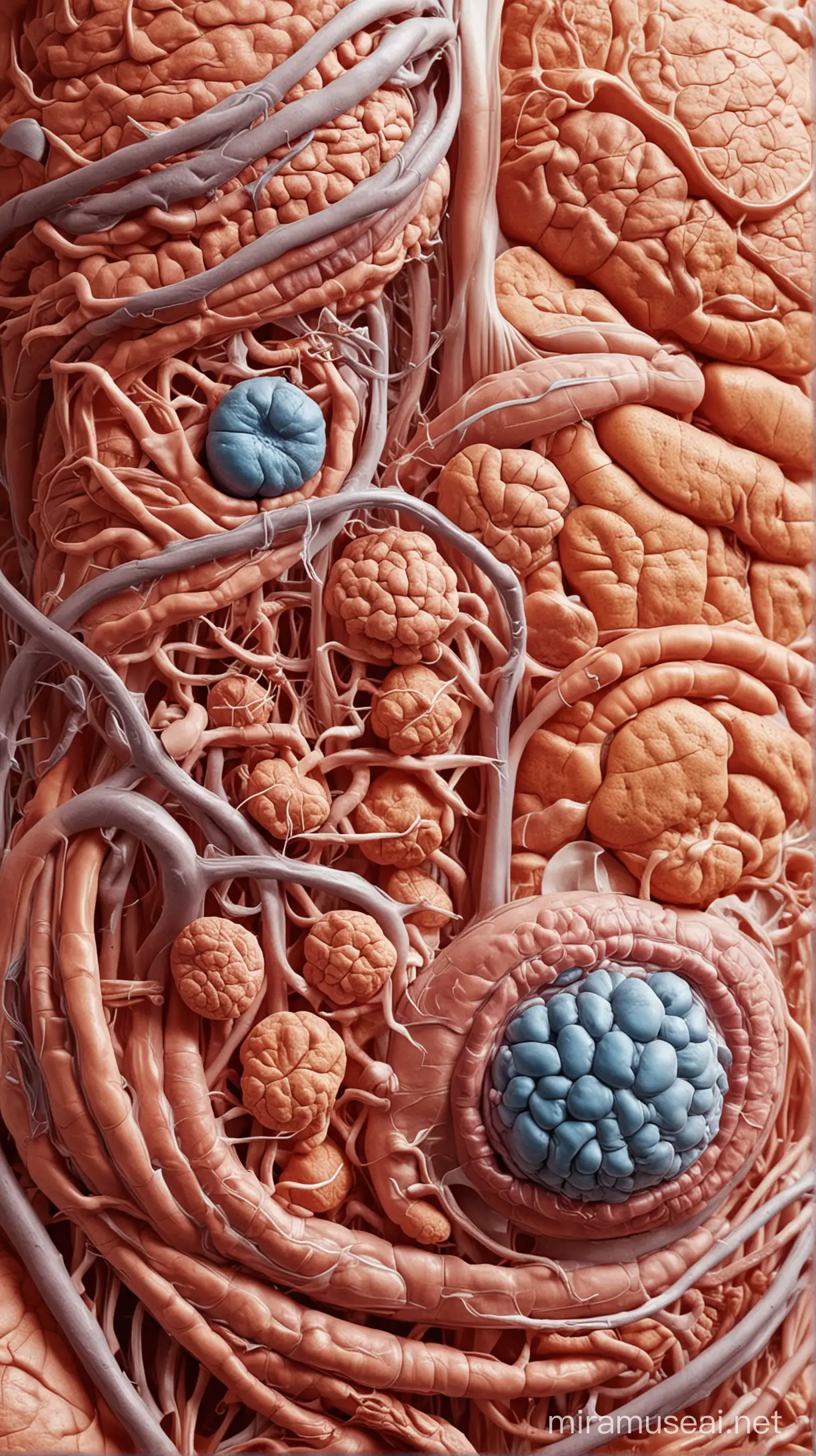 Detailed CloseUp of Human Metabolism Process