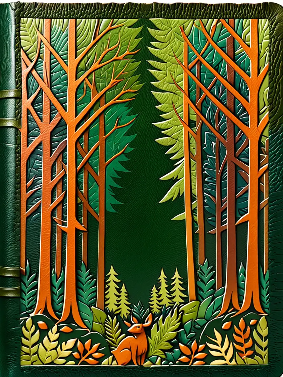 Enchanting ForestThemed Leather Book Cover