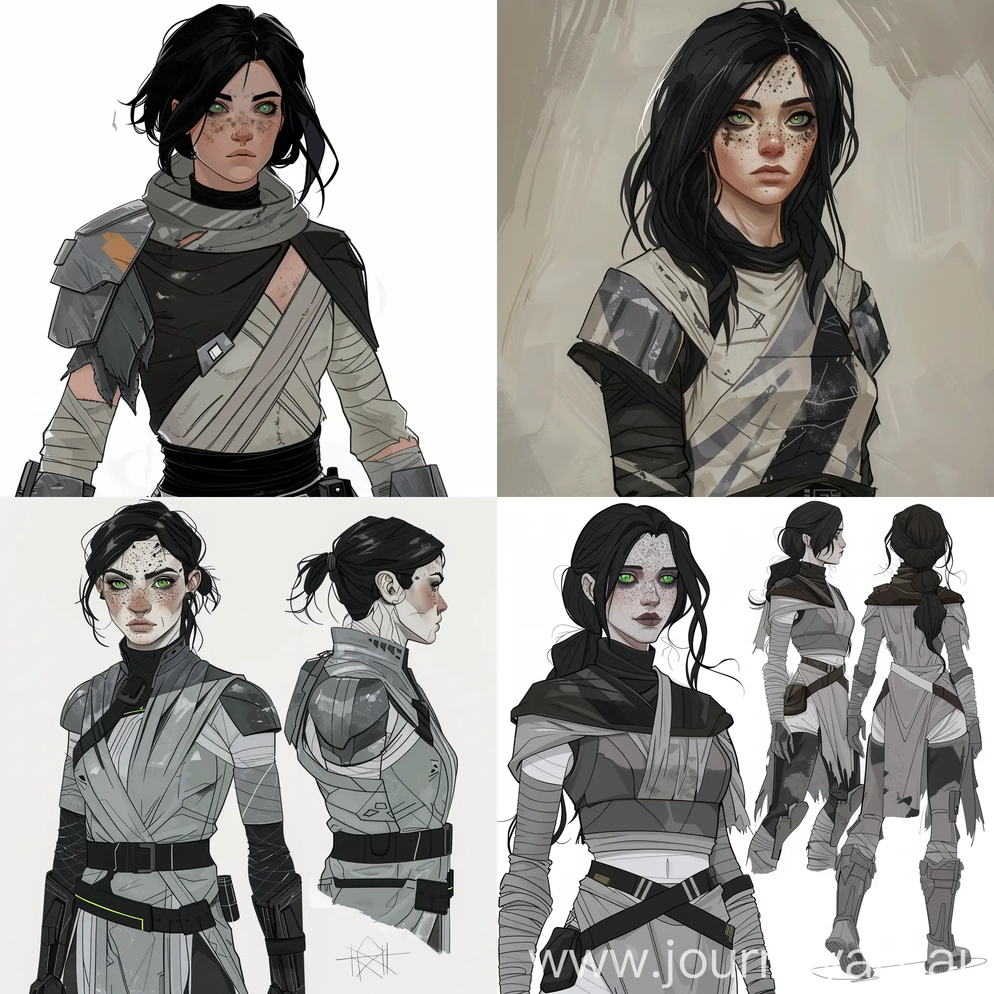 BlackHaired-Female-Jedi-in-Clone-Wars-Style-with-Freckles