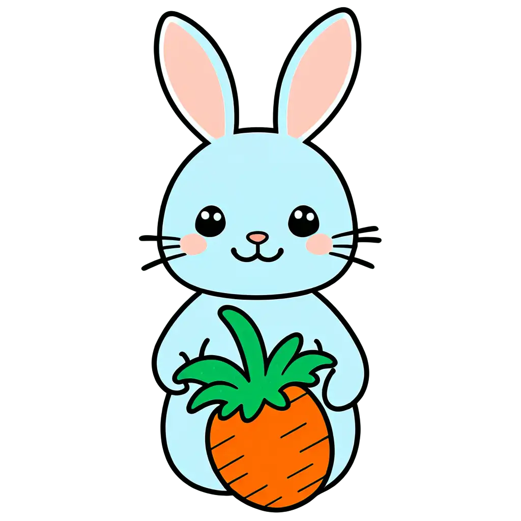 Smiling-Fluffy-Bunny-with-Carrot-PNG-Adorable-Kawaii-Vector-Illustration-for-Stickers