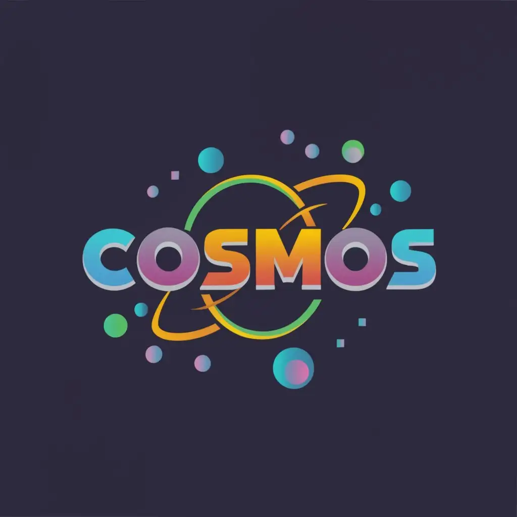 a logo design,with the text "COSMOS", main symbol:computer club, computer, games,Moderate,clear background