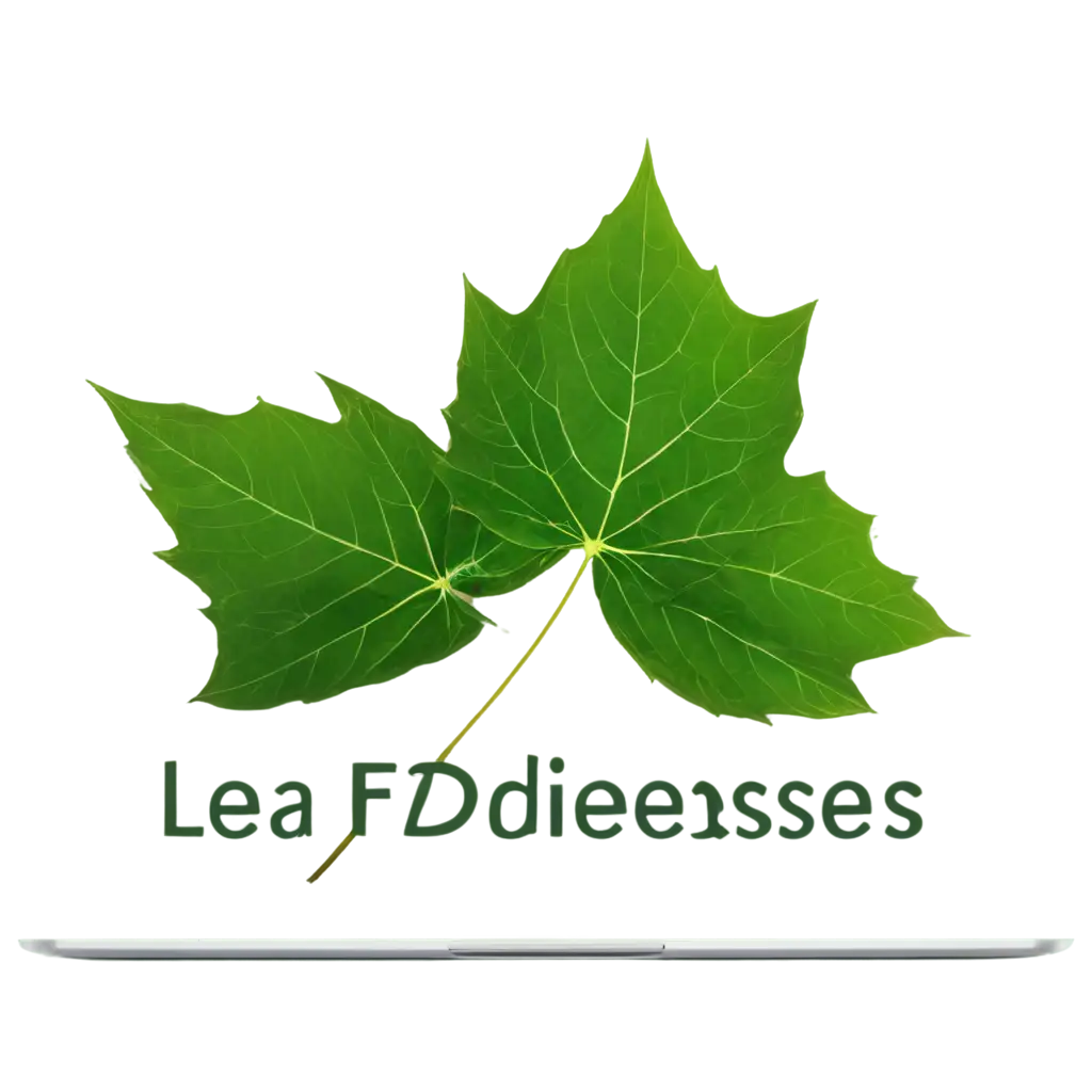 Web Based Leaf Diseases Prediction System using web browser, laptop,  create image with simple solid colour background