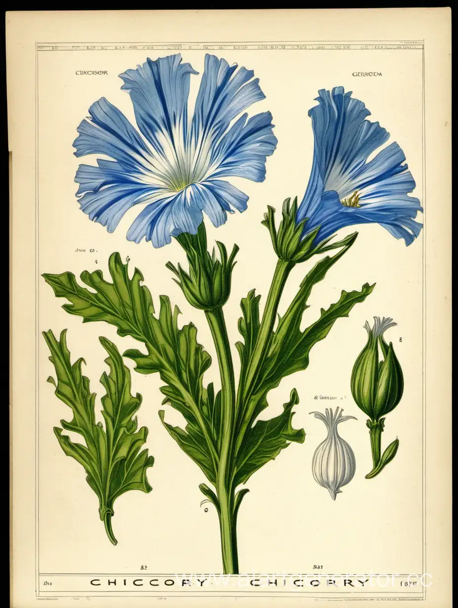 Vibrant-Chicory-Flower-Blossoming-in-a-Lush-Garden