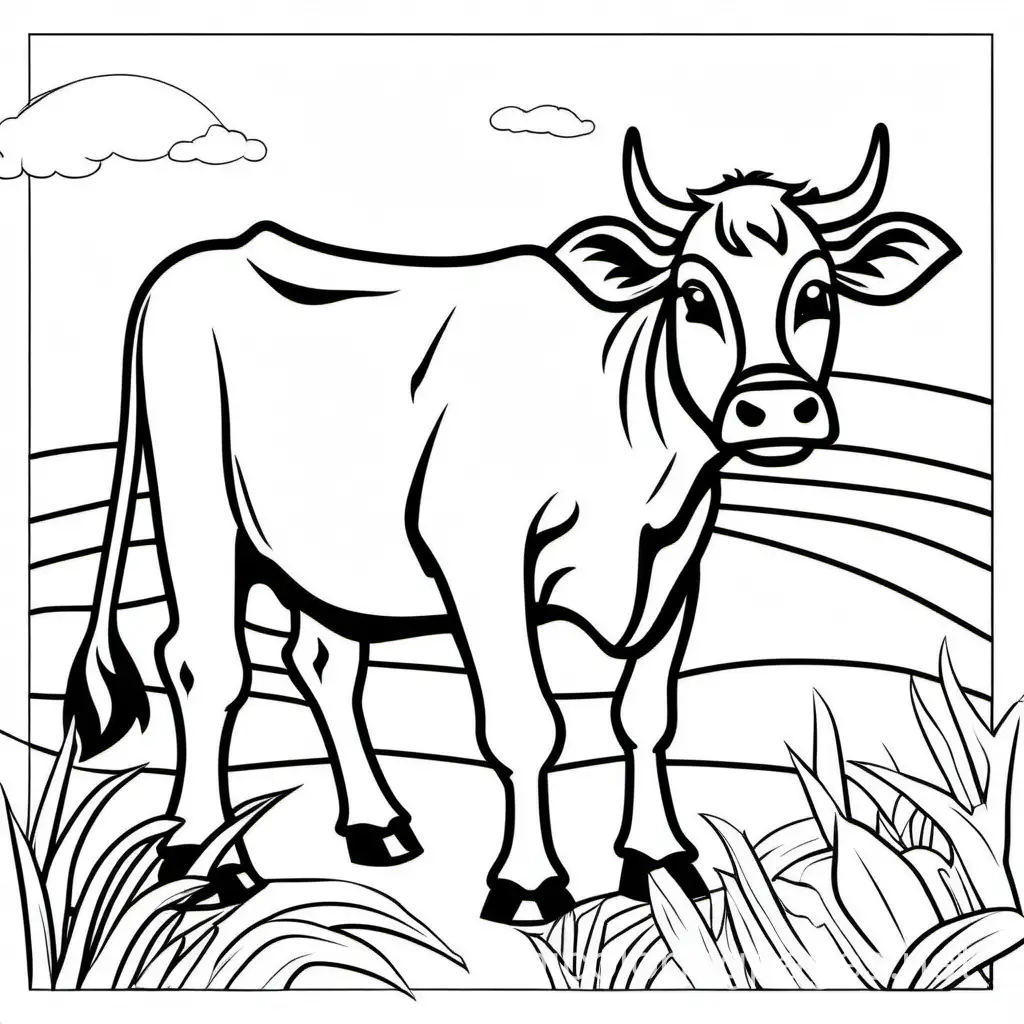 Simple-Cow-Coloring-Page-for-Kids-Black-and-White-Line-Art-on-White-Background
