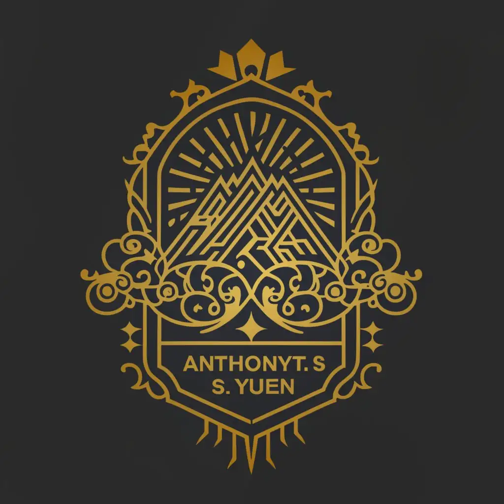a logo design,with the text "Anthony T S Yuen Foundation", main symbol:Golden Mountain in Royal Sign,complex,clear background