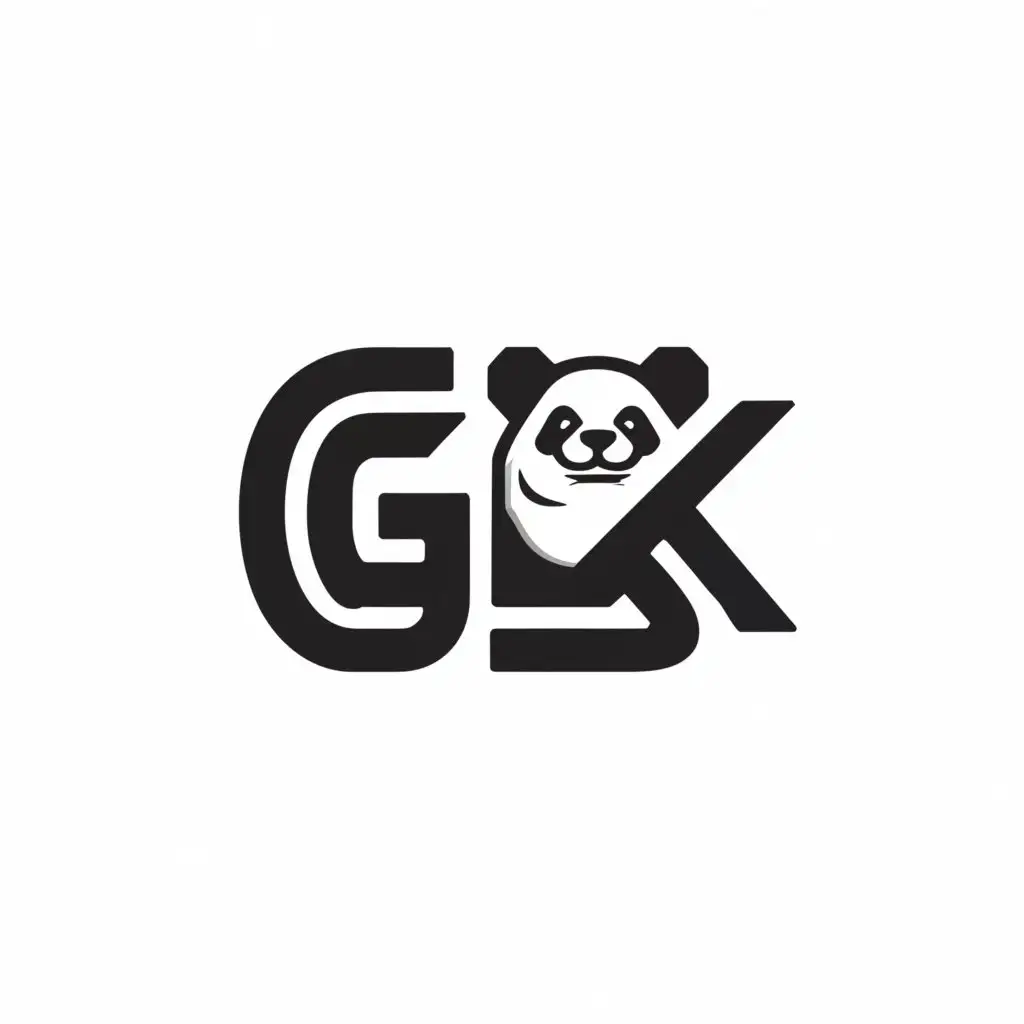 a logo design,with the text "GSK", main symbol:wild panda, gaming,Minimalistic,clear background