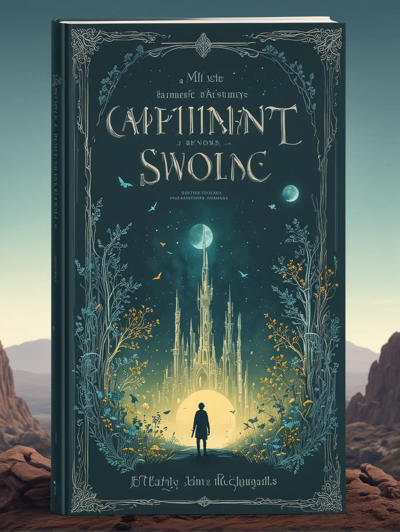 Modern Fantasy Book Cover Bright Detailed Illustration Igniting Curiosity and Pleasantry