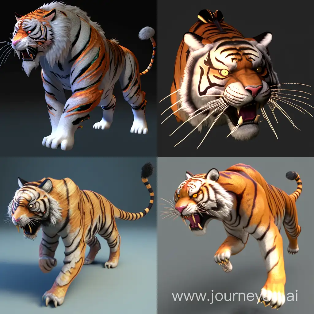 Vibrant-3D-Tiger-Art-with-Rainbow-Elements
