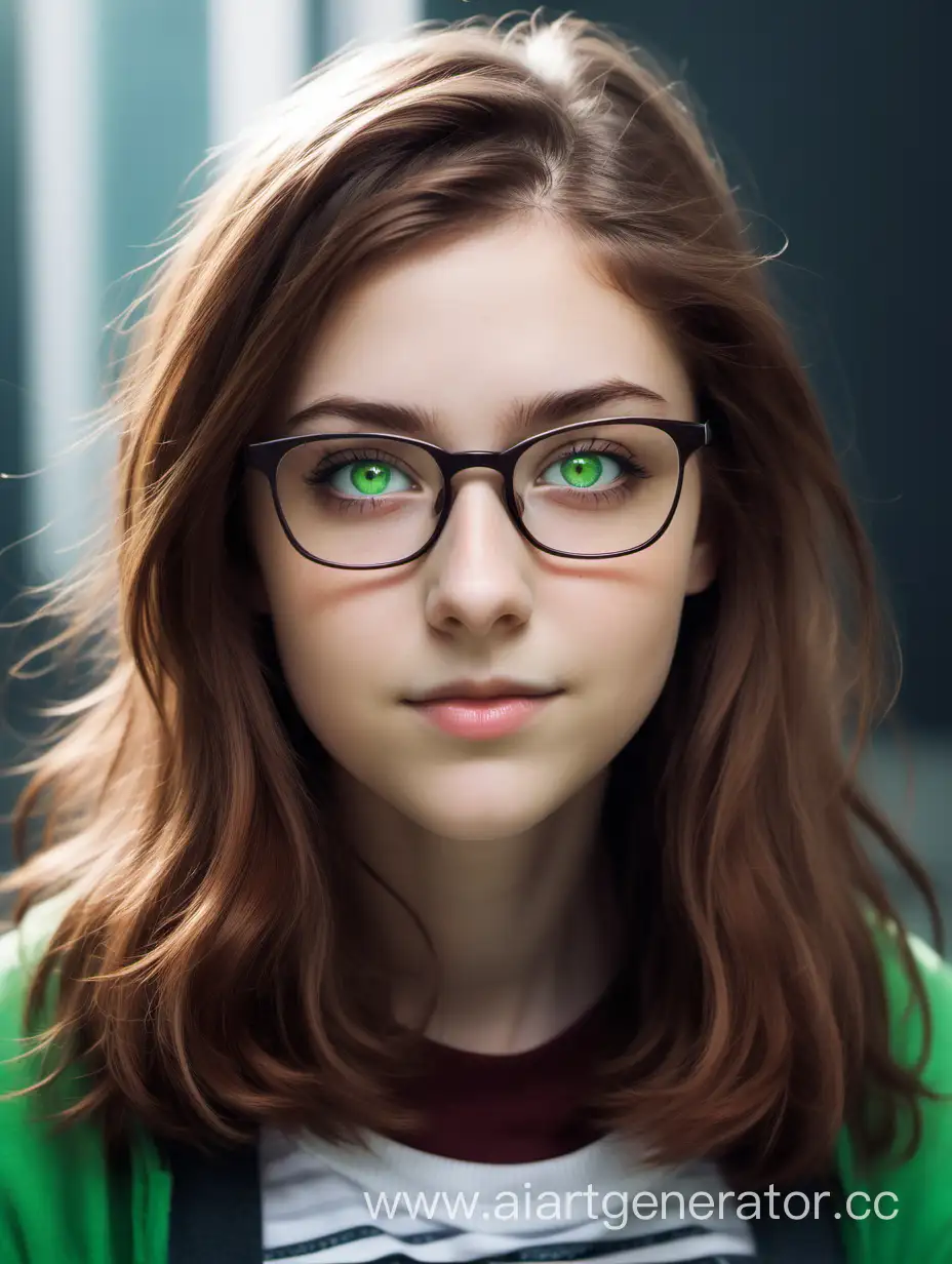 Chic-ChestnutHaired-Girl-with-Glasses-Stylish-and-Smart-Look