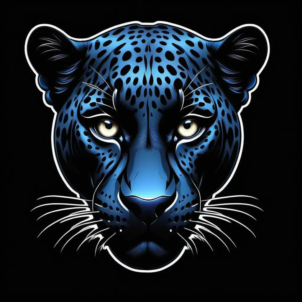 black jaguar face in the night, looking at you, beautiful, stunning, dangerous, thin line drawing, 3000 x 3000 pixels