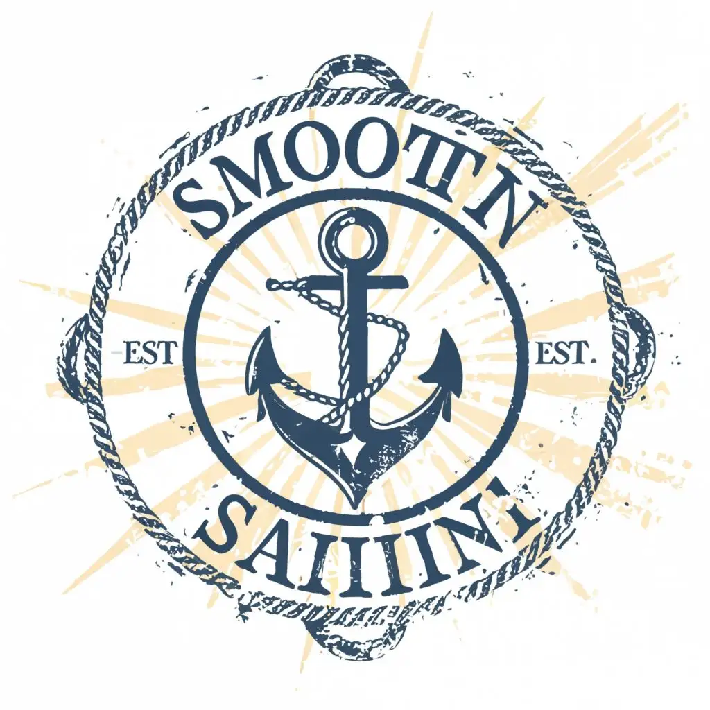 logo, anchor, circle, arrow, with the text "Smooth Sailing", typography, be used in Retail industry