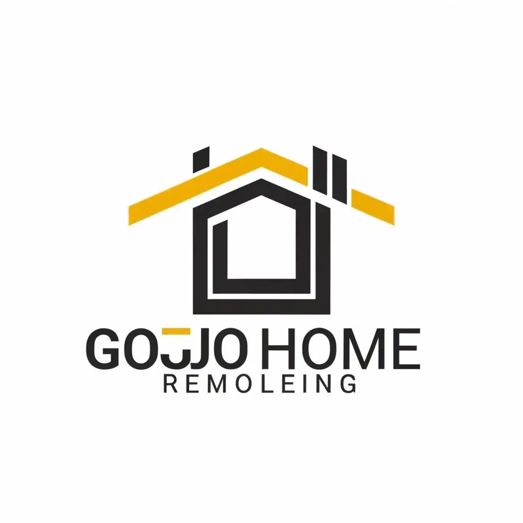 a logo design,with the text "Gojo Home remodeling", main symbol:Open traditional house,Moderate,be used in Construction industry,clear background