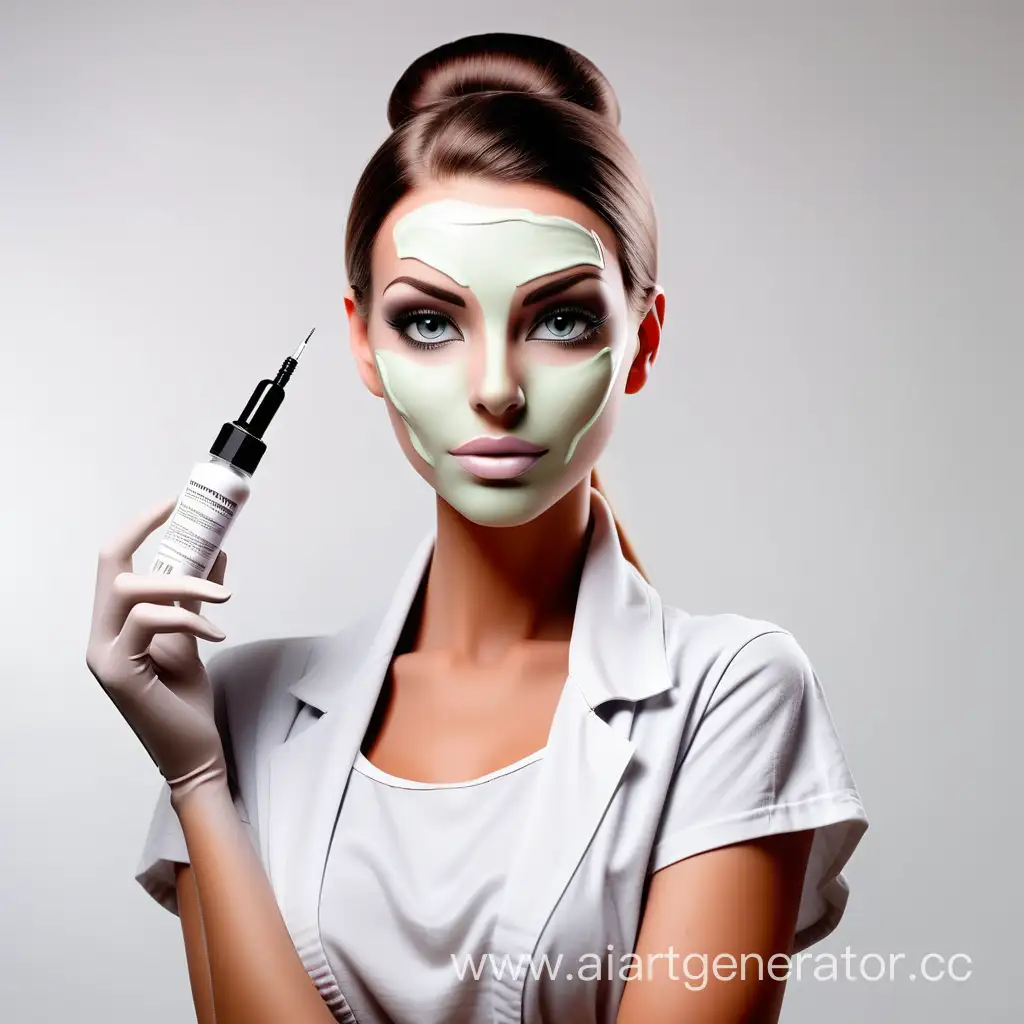 advertising for cosmetologists showing a supplier of products for injection cosmetology "use a white background"