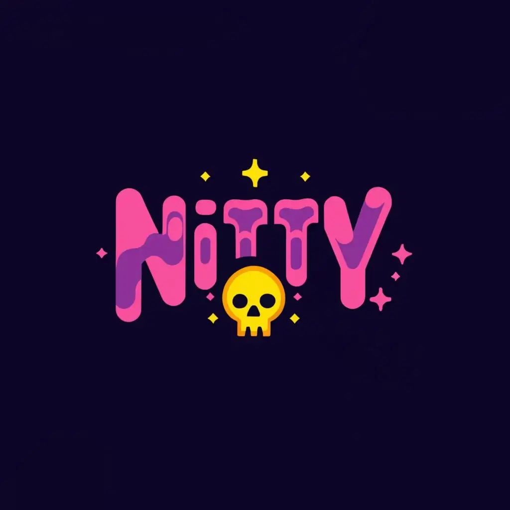 a logo design,with the text "NITTY", main symbol:SKULL,Moderate,be used in Entertainment industry,clear background
