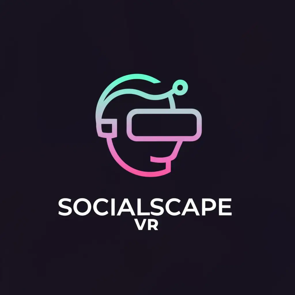 a logo design,with the text "SocialScape VR", main symbol:VR,Moderate,clear background