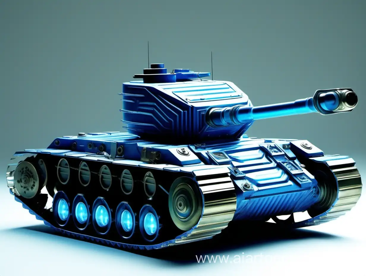Blue-Light-Tank-on-Magnetic-Traction-Futuristic-Military-Vehicle-Art