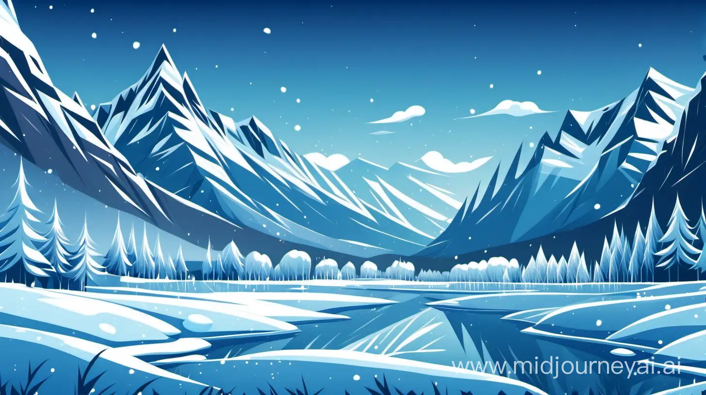 Serene Winter Landscape Wallpaper with SnowCapped Mountains