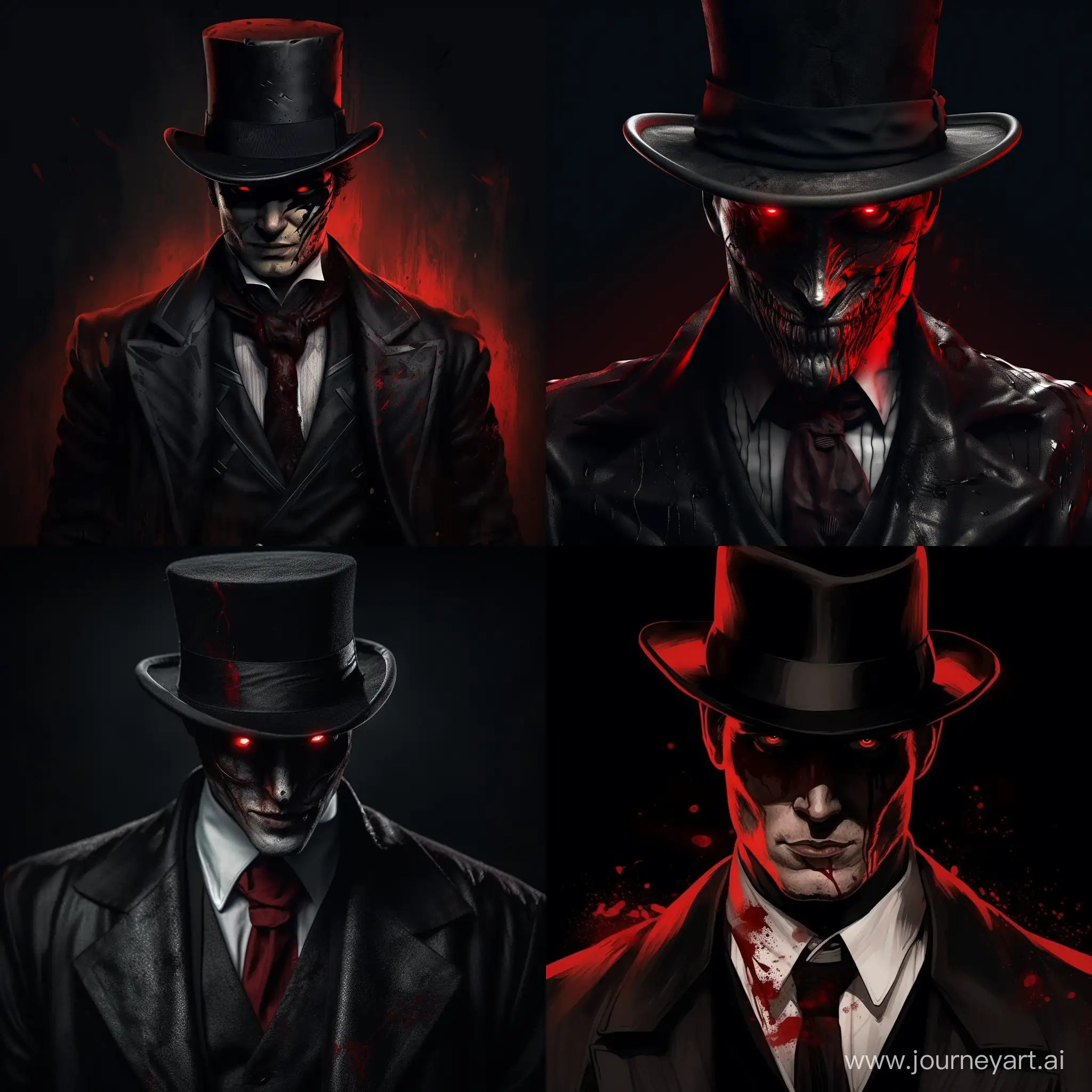 Jack the Ripper as a gangster with red eyes