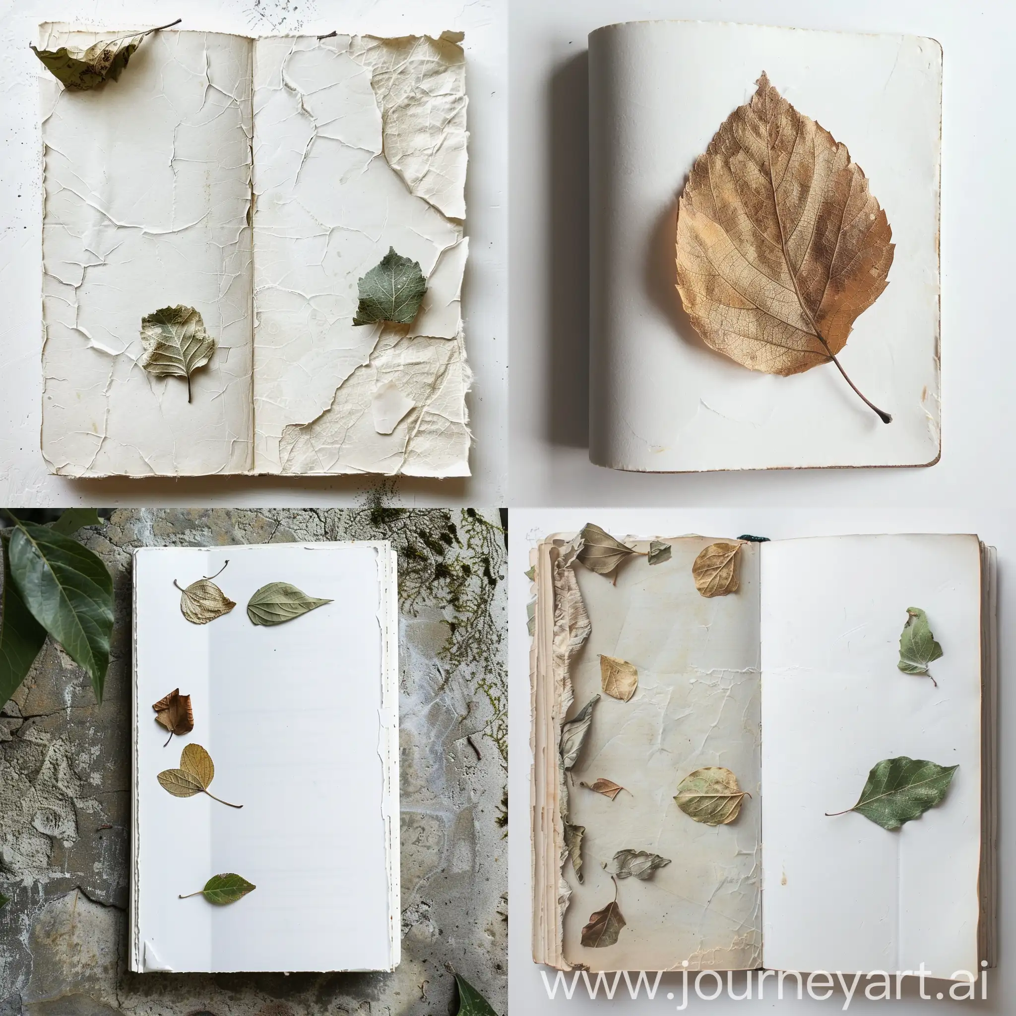 one single white page covered with some areas by leaf