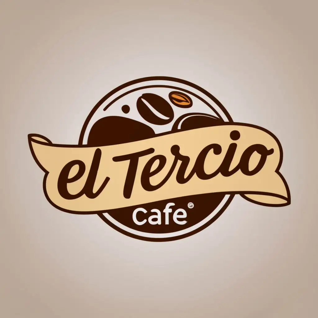 logo, COFFEE 
, with the text "EL TERCIO CAFÉ", typography