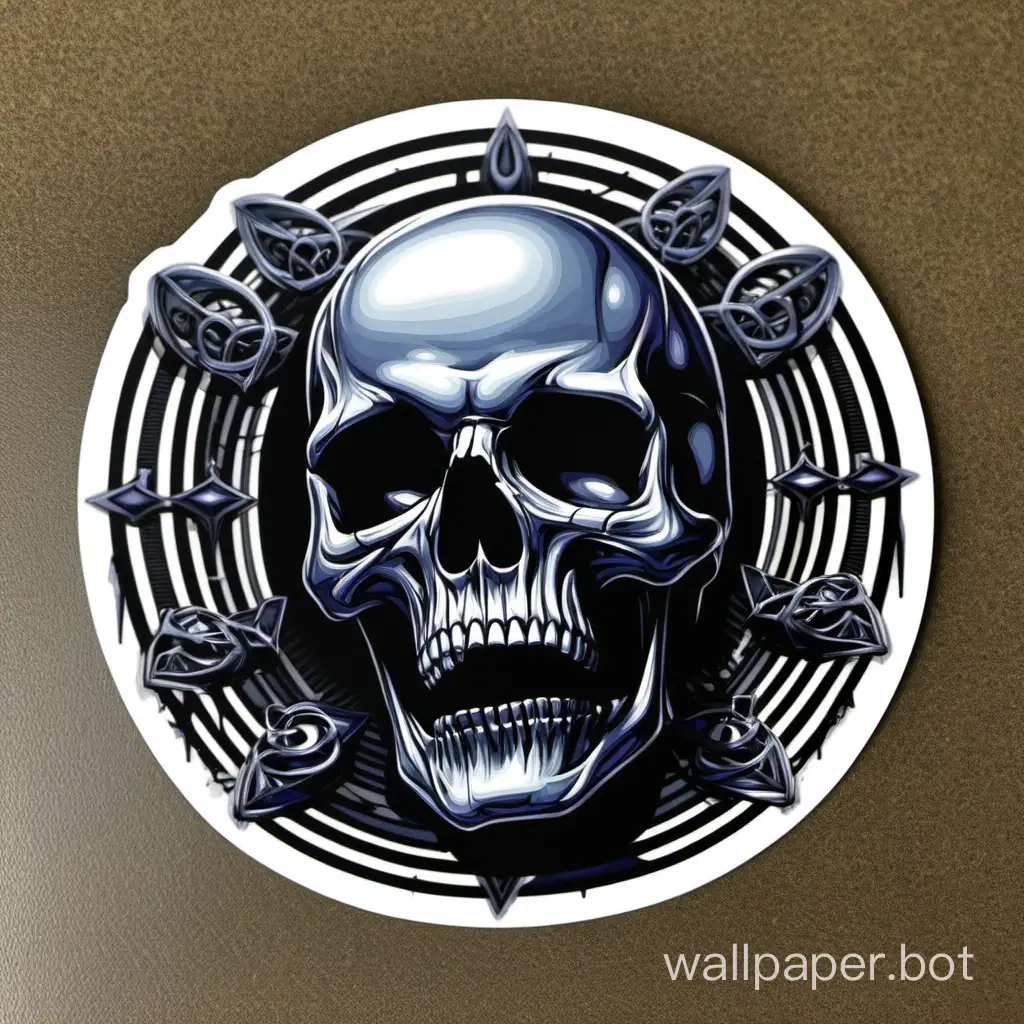 skull, el-mac art, sticker