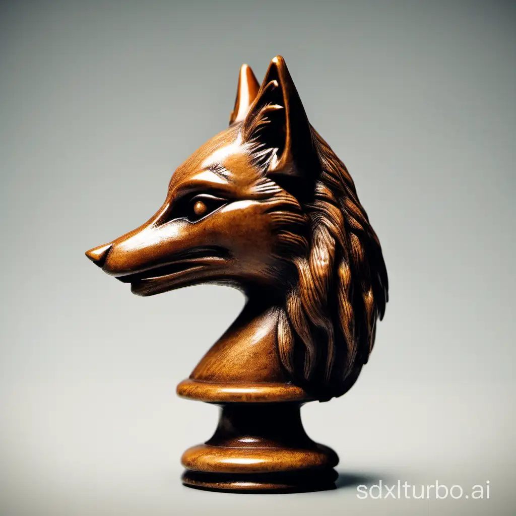 Chess-Rook-with-Fox-Head-Sculpture