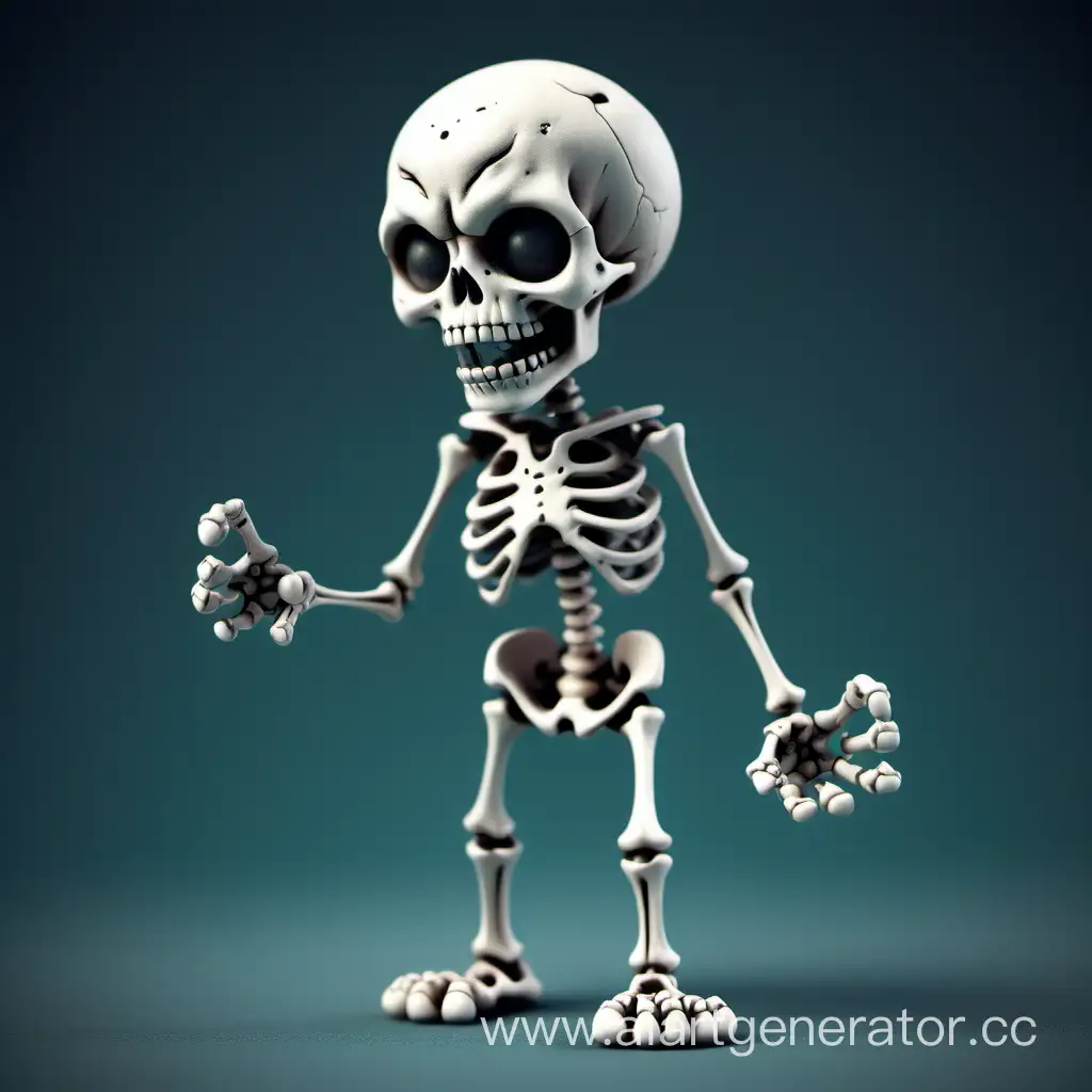 cute skeleton from hell standed up