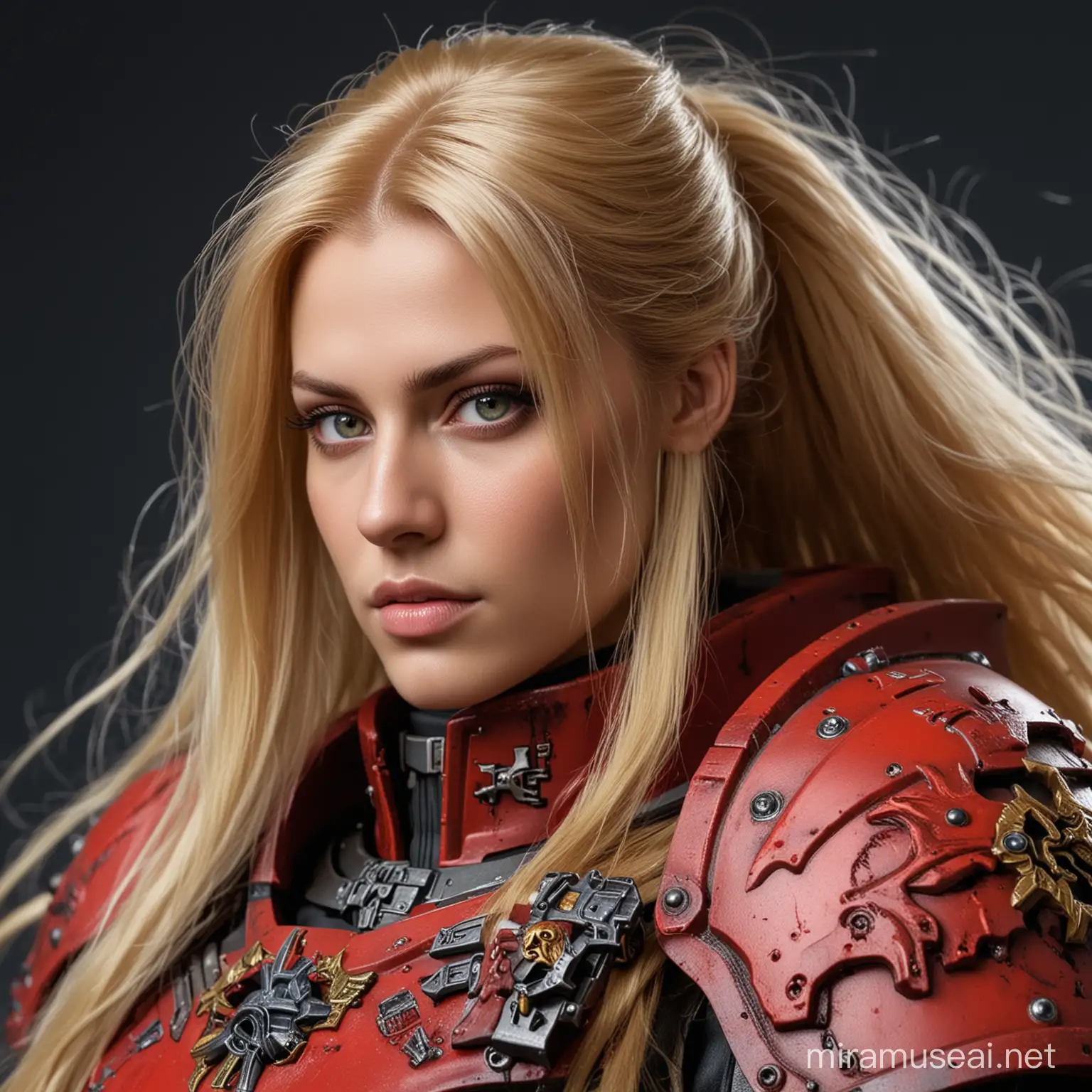 Blood Angel 40k Portrait with Long Blond Hair