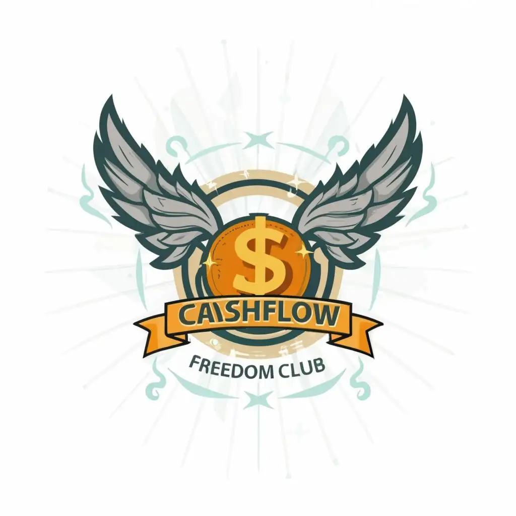 logo, Wings, Money, with the text "Cashflow Freedom Club", typography, be used in Education industry